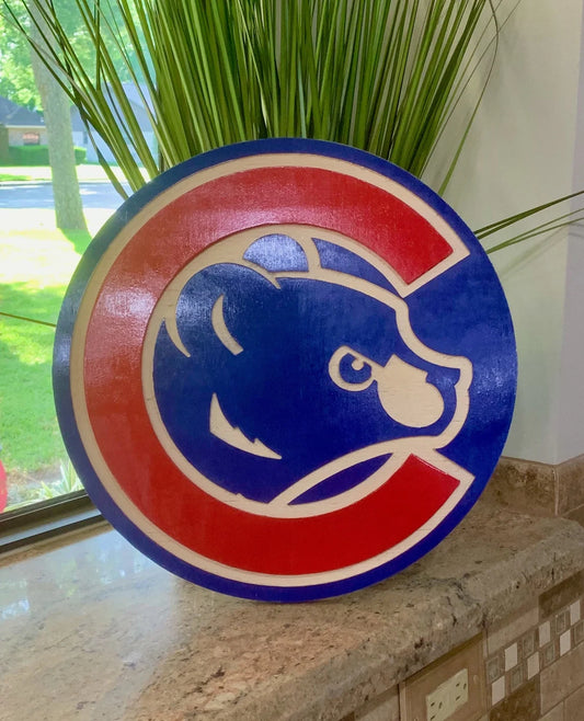 CHICAGO BASEBALL Bear Logo Wall Art Sign MLB Cubbie