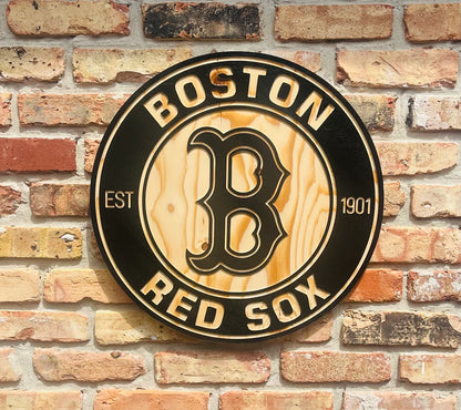 BOSTON Red Sox Baseball Black B Logo Wall Art Sign