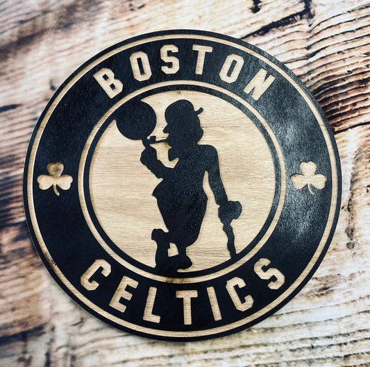 BOSTON Basketball Logo Wall Art Sign mancave