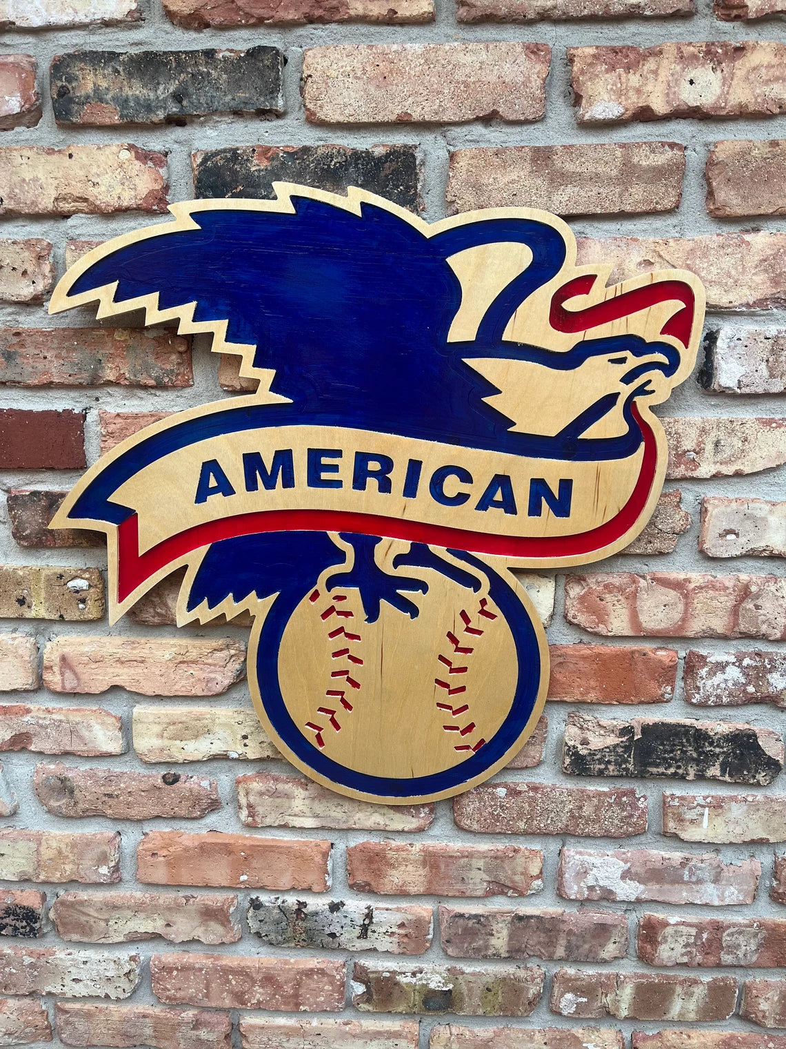 AMERICAN Baseball League Logo Wall Art Sign baseball Sports