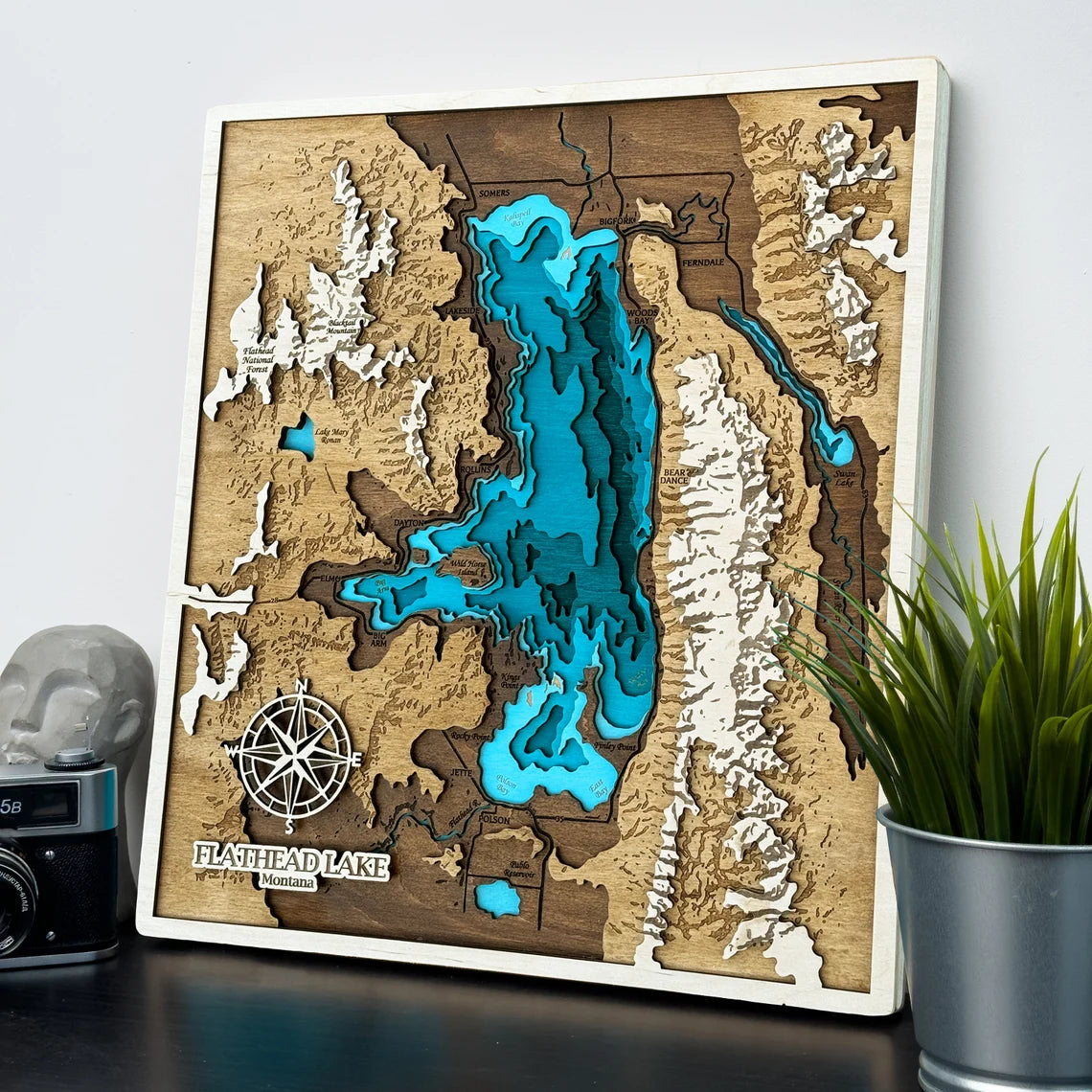 Custom Lake Map Personalized Lake House Decor