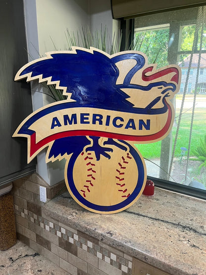 AMERICAN Baseball League Logo Wall Art Sign baseball Sports